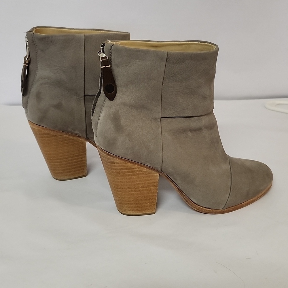 Rag & Bone Newbury Grey Nubuck Leather Booties Size 9.5